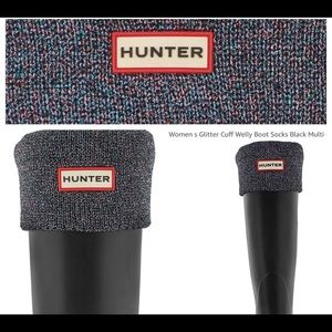 Brand new never worn black glitter Hunter sock